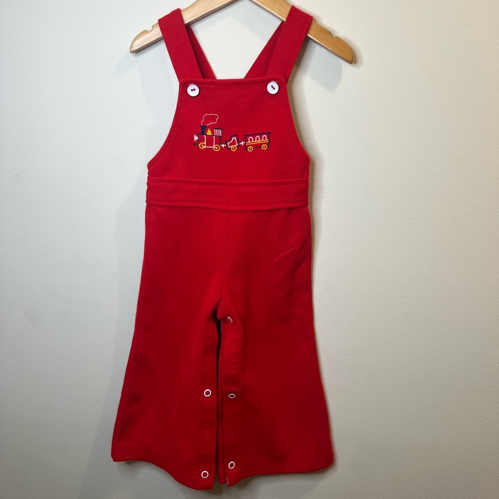 Red vintage kids overalls